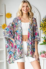 Heimish Full Size Multi Color Snake Open Cardigan Plus Size Woman Outerwear