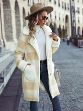 Plaid Button Down Coat with Pockets Woman Outerwear