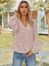 V-Neck Long Sleeve Blouse Woman Blouses