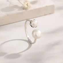 Pearl 925 Sterling Silver Open Ring Fine Jewelry