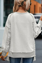 Exposed Seam Leopard Long Sleeve Sweatshirt Woman Sweatshirts
