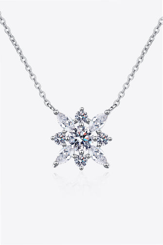 Moissanite Rhodium-Plated Necklace Silver One Size