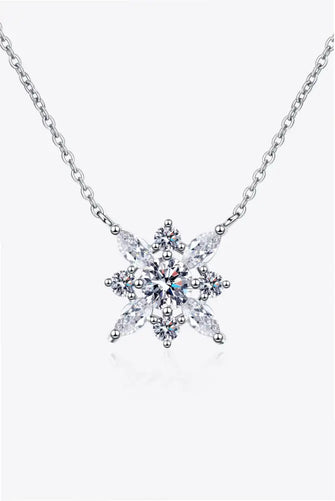 Moissanite Rhodium-Plated Necklace Silver One Size Necklaces