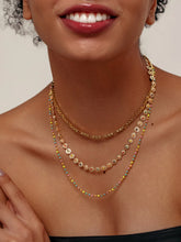 18K Gold-Plated Layered Resin Bead Necklace Gold One Size