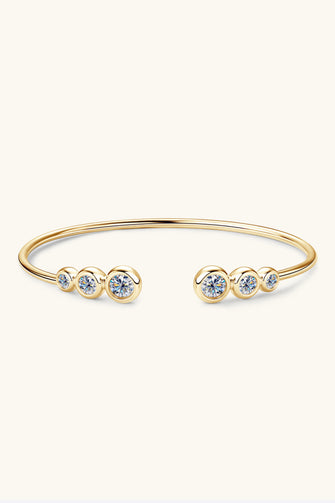 1.8 Carat Moissanite 925 Sterling Silver Bracelet Gold One Size