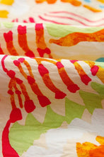 Abstract Print Spaghetti Strap Piping Detail Maxi Dress Woman Maxi Dress