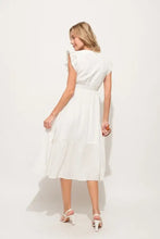 And The Why Ruffle Sleeve Front Smocked Tiered Midi Dress Casual Dresses
