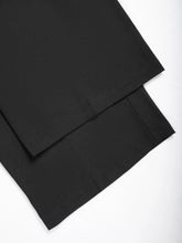 Black high-waisted wide-leg pants with a smooth tailored finish ideal for formal and casual wear