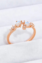 Natural Moonstone and Zircon Open Ring Rings