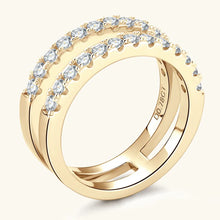 925 Sterling Silver Moissanite Double Layered Ring Gold Rings