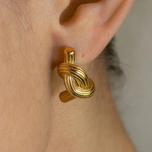 18K Gold-Plated Twisted Knot Stud Earrings Gold One Size