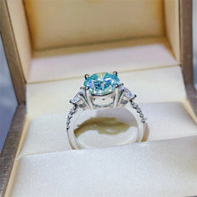 5 Carat Moissanite 925 Sterling Silver Ring Turquoise