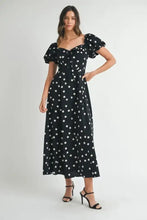 MABLE Polka Dot Puff Sleeve Midi Dress Casual Dresses