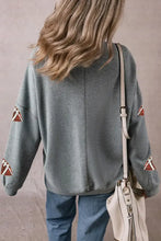 Sequin Football Round Neck Long Sleeve Sweatshirt Woman Sweatshirts