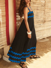 Contrast Trim Square Neck Maxi Cami Dress