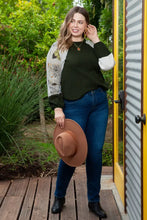 Plus Size Floral Waffle-Knit Round Neck Blouse Woman Blouses