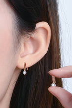 Moissanite 925 Sterling Silver Earrings Rose Gold One Size