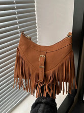 Fringe Solid Color Shoulder Bag Ochre One Size Shoulder Bags