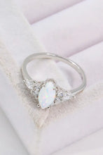 Opal and Zircon Platinum-Plated Ring Rings