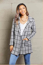 Printed Open Front Lapel Collar Cardigan with Pockets Woman Outerwear
