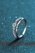 Moissanite Cutout Rhodium-Plated Ring Rings