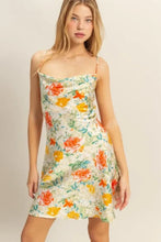 HYFVE Floral Cowl Neck Flirty Satin Mini Dress APPLE GREEN Casual Dresses