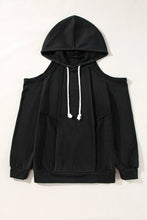 Cold Shoulder Long Sleeve Hoodie Woman Sweatshirts