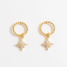 925 Sterling Silver Zircon Dangle Earrings Gold One Size
