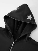 Men's Star Embroidery Zip Up Hoodie Mens Tops