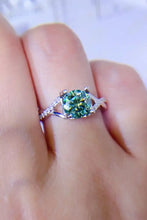 1 Carat Moissanite 925 Sterling Silver Ring Light Green Rings
