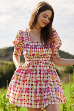 Davi & Dani Fruits Printed Smocking Mini Dress Pink