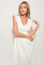 And The Why Ruffle Sleeve Front Smocked Tiered Midi Dress Casual Dresses