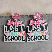 School Theme Wooden Dangle Earrings Style C One Size Earrings