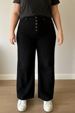 Mittoshop Twill High Waisted Button Fly Wide Leg Pants Woman Pants