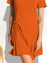 Ruched Short Sleeve Mini Tee Dress