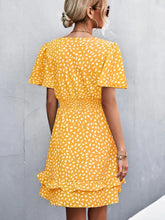 V-Neck Flutter Sleeve Mini Dress Woman Casual Dress