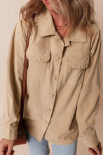Frill Button Up Long Sleeve Shacket Woman Outerwear