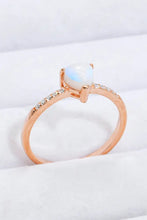 Natural Moonstone Heart 18K Rose Gold-Plated Ring Rings