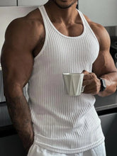 Men's Plus Size Round Neck Tank White