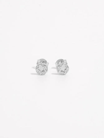 925 Sterling Silver Zircon Star Stud Earrings Silver One Size
