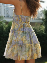 Frill Printed Square Neck Mini Cami Dress Casual Dresses