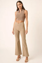 Mittoshop Surplice V Waist Flare Pants Mocha