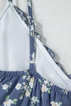 Floral Spaghetti Strap Frilled V Neck Tiered Midi Dress Woman Casual Dress