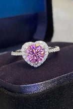 Lifelong Journey 1 Carat Moissanite Heart Ring Pink Heart Rings
