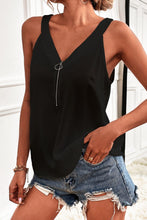 Half-Zip Scoop Neck Tank Tanks & Camis