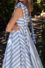Striped Square Neck Wide Strap Dress Woman Maxi Dress