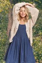 Plus size floral sweater cardigan in cream knit with openwork design