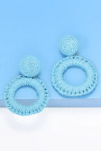 Round Shape Raffia Grass Dangle Earrings Earrings