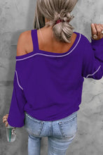 Tiger Graphic Long Sleeve Asymmetrical Neck Top Woman Blouses