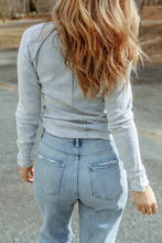 Mineral Wash Exposed Seam Long Sleeve Top Woman T Shirts